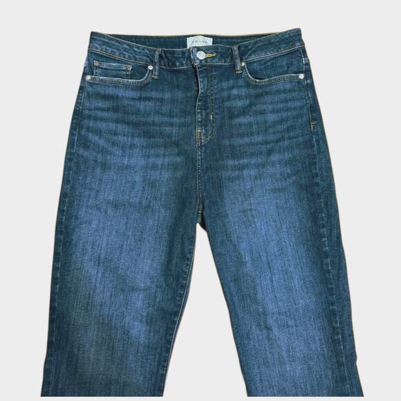 Frame Women's Raw Crop Mini Bootcut Jeans Aspire Raw After Mid Wash Size 32 - Picture 2 of 8